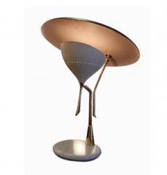  Arredoluce A Rare Table Lamp in Gilt Brass Lacquered Metal and Marble by Arredoluce - 256010