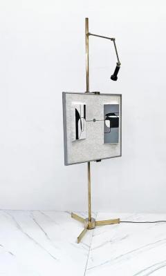  Arredoluce Angelo Lelli for Arredoluce Italy Brass Easel Lamp with Floor Switch 1950s - 3176419