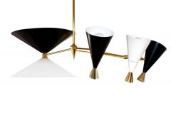  Arredoluce Arredolce Chandelier in Polished Brass with Conical Shades 1953 - 349098