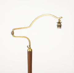  Arredoluce Italian 1940s Leather and Brass Standing Lamp - 3664652