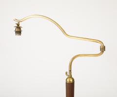  Arredoluce Italian 1940s Leather and Brass Standing Lamp - 3664657