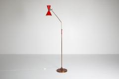  Arredoluce Italian floorlamp with a red shade 1950s - 1638302