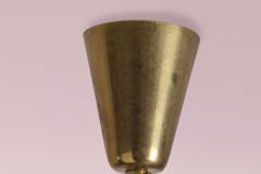  Arredoluce Pair of Italian Brass and Opaline Glass Pendants Spindle Form 1950s - 4571502