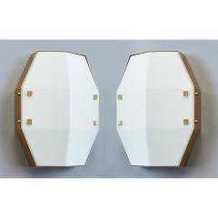  Arredoluce Three Pair of Satin Opaline Glass Sconces or Ceiling Lights 1960s - 1288305