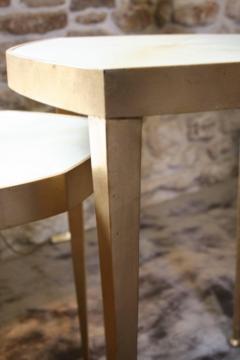 Arriau Set of Three Pedestals in Gold Leaf on Steel and Parchment - 574856