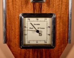  Art Deco Walnut And Chrome Barometer Thermometer - 3264506