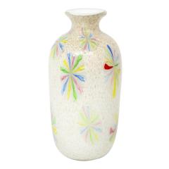  Arte Vetraria Muranese A V E M A Ve M AVeM A V E M Hand Blown Glass Vase with Colorful Starburst Murrhines 1950s - 2329170