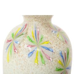  Arte Vetraria Muranese A V E M A Ve M AVeM A V E M Hand Blown Glass Vase with Colorful Starburst Murrhines 1950s - 2329174