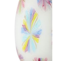  Arte Vetraria Muranese A V E M A Ve M AVeM A V E M Hand Blown Glass Vase with Colorful Starburst Murrhines 1950s - 2330189