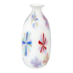  Arte Vetraria Muranese A V E M A Ve M AVeM A V E M Hand Blown Glass Vase with Colorful Starburst Murrhines 1950s - 2330193