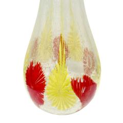  Arte Vetraria Muranese A V E M A Ve M AVeM A V E M Large Hand Blown Pulegoso Glass with Red and Yellow Murrhines 1950s - 934535