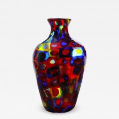  Arte Vetraria Muranese A V E M A Ve M AVeM Handblown Glass Vase with Large Murrhines by A V E M 1950s - 2127293