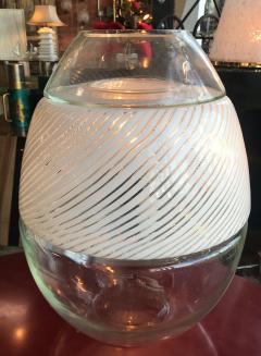  Arte Vetro Murano Large Swirled Glass Egg Lamp Vase by Vetri Murano Italy 1970s - 865856
