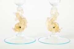  Arte Vetro Murano Pair of fish glass candlestick from Murano - 1196713