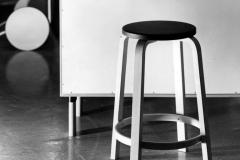  Artek Authentic High Stool 64 Counter Stool in Black by Alvar Aalto Artek - 994010
