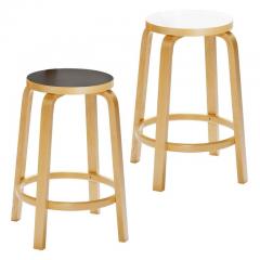  Artek Authentic High Stool 64 Counter Stool in Black by Alvar Aalto Artek - 994014