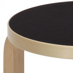  Artek Authentic Stool E60 in Lacquered Birch with Linoleum Seat by Alvar Aalto Artek - 998316