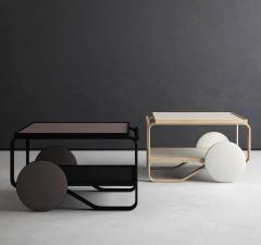  Artek Authentic Tea Trolley 901 in Black Birch by Alvar Aalto Hella Jongerius Artek - 994112