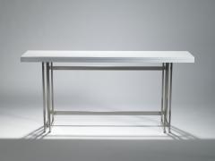  Artelano Italian Mid century white lacquer extending console table 1970s - 983543