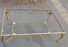  Artelegno 1950 1970 Bronze Coffee Table with Swans and Its Six Pieces of Sofas Signed GAD - 2433425