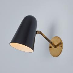 Arteluce 1950s Gino Sarfatti Model 27 Black Metal Brass Sconce for Arteluce - 3162897