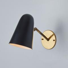  Arteluce 1950s Gino Sarfatti Model 27 Black Metal Brass Sconce for Arteluce - 3162898