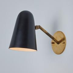  Arteluce 1950s Gino Sarfatti Model 27 Black Metal Brass Sconce for Arteluce - 3162902
