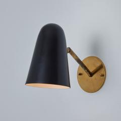  Arteluce 1950s Gino Sarfatti Model 27 Black Metal Brass Sconce for Arteluce - 3162903