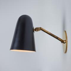  Arteluce 1950s Gino Sarfatti Model 27 Black Metal Brass Sconce for Arteluce - 3162904