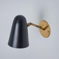  Arteluce 1950s Gino Sarfatti Model 27 Black Metal Brass Sconce for Arteluce - 3162906