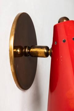  Arteluce 1950s Italian Red Cone Sconces in the Manner of Arteluce - 744138
