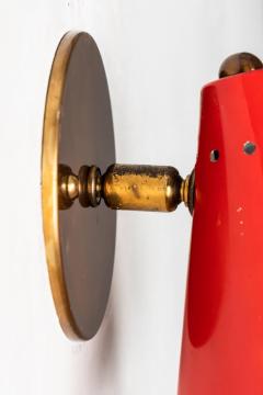  Arteluce 1950s Italian Red Cone Sconces in the Manner of Arteluce - 744142