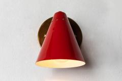  Arteluce 1950s Italian Red Cone Sconces in the Manner of Arteluce - 744145