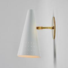  Arteluce 1950s Italian White Perforated Cone Sconce Attributed to Gino Sarfatti - 2853358