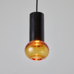  Arteluce 1960s Gino Sarfatti Metal and Amber Seguso Glass Pendant for Arteluce - 2999027