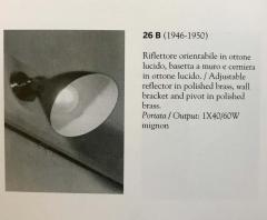  Arteluce 1960s Gino Sarfatti Model 26b Blue and Brass Wall Lamp for Arteluce - 3425702