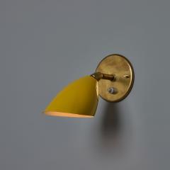  Arteluce 1960s Gino Sarfatti Model 26b Yellow and Brass Wall Lamp for Arteluce - 3924249