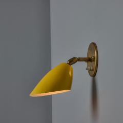  Arteluce 1960s Gino Sarfatti Model 26b Yellow and Brass Wall Lamp for Arteluce - 3924250