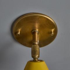  Arteluce 1960s Gino Sarfatti Model 26b Yellow and Brass Wall Lamp for Arteluce - 3924255