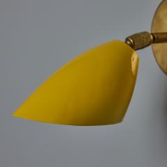  Arteluce 1960s Gino Sarfatti Model 26b Yellow and Brass Wall Lamp for Arteluce - 3924256