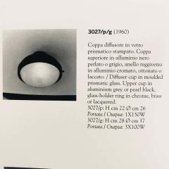  Arteluce 1960s Gino Sarfatti Model 3027 p g Metal and Glass Ceiling Lamp Arteluce - 1576246