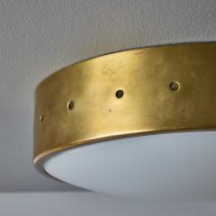  Arteluce 1960s Gino Sarfatti Perforated Brass and Opaline Glass Flush Mount for Arteluce - 3944847