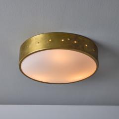  Arteluce 1960s Gino Sarfatti Perforated Brass and Opaline Glass Flush Mount for Arteluce - 3944849