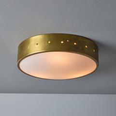  Arteluce 1960s Gino Sarfatti Perforated Brass and Opaline Glass Flush Mount for Arteluce - 3944850