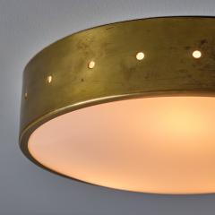  Arteluce 1960s Gino Sarfatti Perforated Brass and Opaline Glass Flush Mount for Arteluce - 3944853