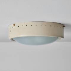  Arteluce 1960s Gino Sarfatti Perforated Metal and Opaline Glass Flush Mount for Arteluce - 2744497