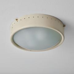  Arteluce 1960s Gino Sarfatti Perforated Metal and Opaline Glass Flush Mount for Arteluce - 2744501