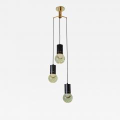  Arteluce 1960s Gino Sarfatti Seguso Bubble Glass 3 Pendant Chandelier for Arteluce - 3167706