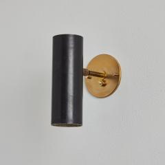  Arteluce Pair of 1950s Gino Sarfatti Cylindrical Metal and Brass Sconces for Arteluce - 3589266