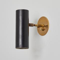  Arteluce Pair of 1950s Gino Sarfatti Cylindrical Metal and Brass Sconces for Arteluce - 3589272